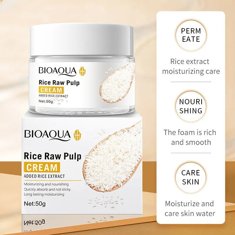 6pcs/set BIOAQUA Rice Raw Pulp Skin Care Sets Face Cream Serum Firming Moisturizing Facial Cleanser Toner Korean Face Care - AdrenalineZone