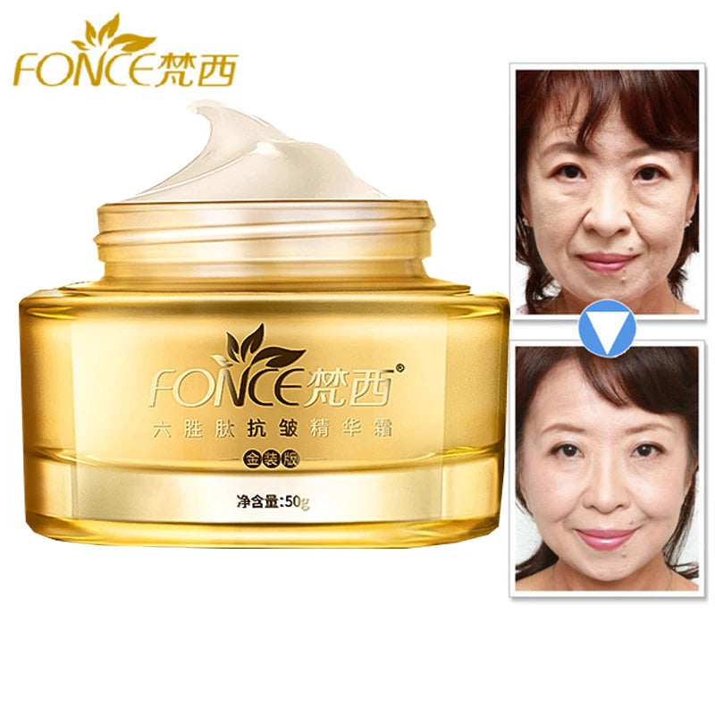 Korea Anti Aging Wrinkle Remover Face Cream Dry Skin Hydrating Facial Lifting Firming Day Night Cream Peptide Serum 50g - AdrenalineZone