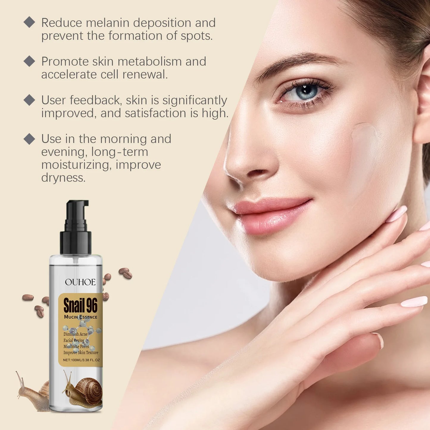 Snail Collagen Face Cream Fade Fine Line Moisturizing Lifting Firming Sagging Tightening Smoothing Nourish Repair Serum Essence - AdrenalineZone